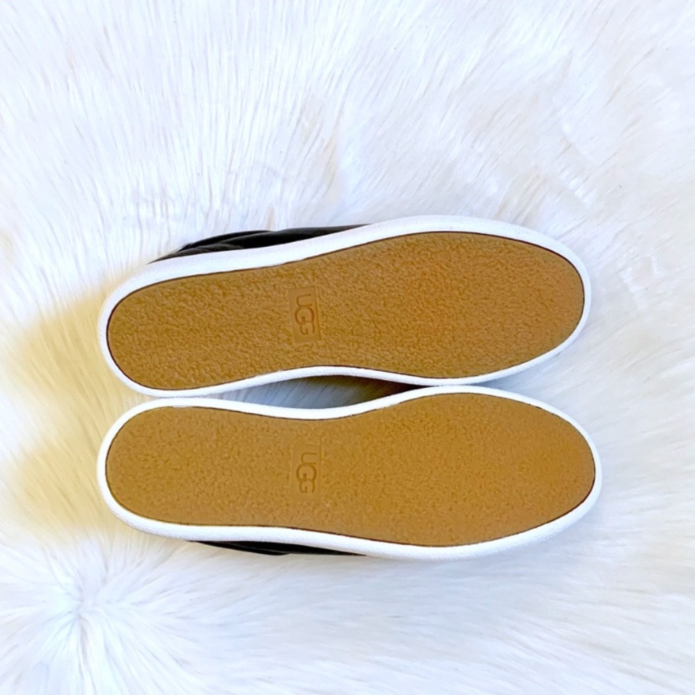 UGG Women’s Milo Black Leather Sneakers - Picture 6 of 7